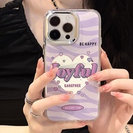 Joyful iPhone 13 14 15 Pro Max Phone Case Mirror Casing Girl Cute Purple Phone Beads 苹果手机壳电话壳