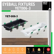 Yetplus GU10 Eyeball Fixtures YET006-3  Black or White  3 heads Round Square