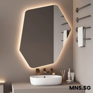 Intelligent Bathroom Cabinet Mirror, Irregular LED Bedroom Makeup Mirror, Irregular Shaped Bathroom 