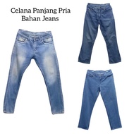Celana Panjang Pria Bahan Jeans / Denim / Katun