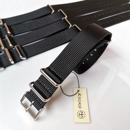 18mm20mm22mm24mm NATO NATO Canvas Nylon Strap Diving Watch Black Square Buckle Thin Style