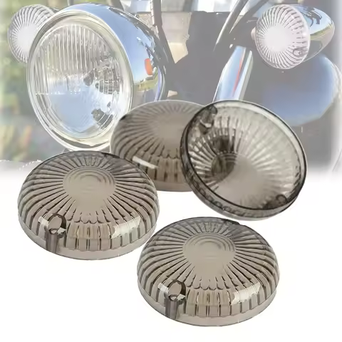 4pcs Smoke Turn Signals Lens Cover For Yamaha V-Star 650 1100 1300 Classic Stryker Silverado / Yamah