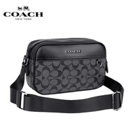 【Original】Coach classic men's shoulder bag messenger bag genuine leather  messenger beg lelaki