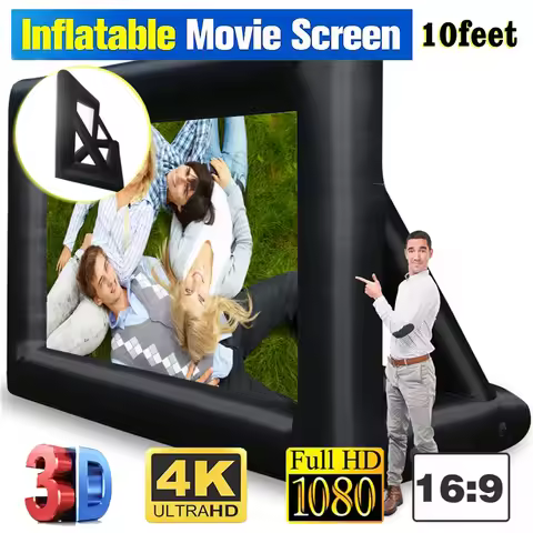 8FT 10FT Inflatable Blow Up TV And Movie Projector Screen Supports Front and Rear Projection for Bac