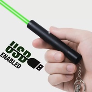 Mini USB Rechargeable Green Laser Pointer 5MW 532NM Bright Green