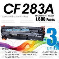 3x H*83A Compatible to H* CF283A Cf283X CF 283A 83A LaserJet Pro MFP M125 M127 M127fn M201dw M201n M