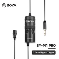 BOYA BY-M1 / BY-M1 Pro Lavalier Microphone Clip-on Condenser Mic Wired 3.5mm Mic for iPhone Android Smartphone Vlog DSLR Camcorder Audio