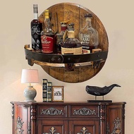 Hand Crafted Wall Mounted Wine Bottle Holder Wine Rack Bottle Cabinet Holders Wooden Shelf Organizer for Liquor Bottle Display