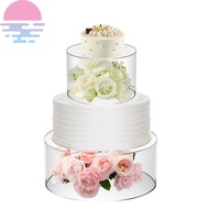 2 Pcs Acrylic Cake Stand Fillable Cake Risers 6/10 Inch Clear Cake Tier Stackable Cake Display Box with Lid Decorative Cake Display Stand Round Acrylic Riser Stand SHOPSBC9085