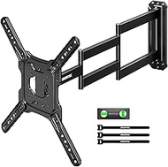 monTEK Long Arm TV Wall Mount for Most 23-65 Inch TVs, 37 Inch Long Extension TV Mount Swivel and Ti