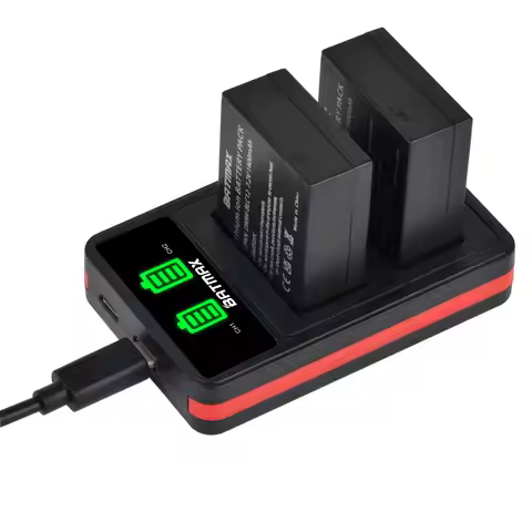 Batmax DMW-BLC12 DMW-BLC12PP Battery+LED Dual Charger for Panasonic DMC-G5 G6 G7 GH2 DMC-GX8 Lumix D
