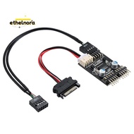 9pin USB Connector 1 to 2 USB Extension Cable USB HUB USB2.0 9Pin Header Connector Adapter with SATA