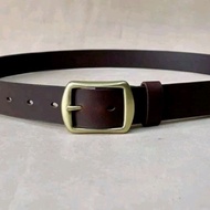 High quality men's leather belt, beautiful 3.4cm leather belt with LV14 cast bronze metal buckle, fr