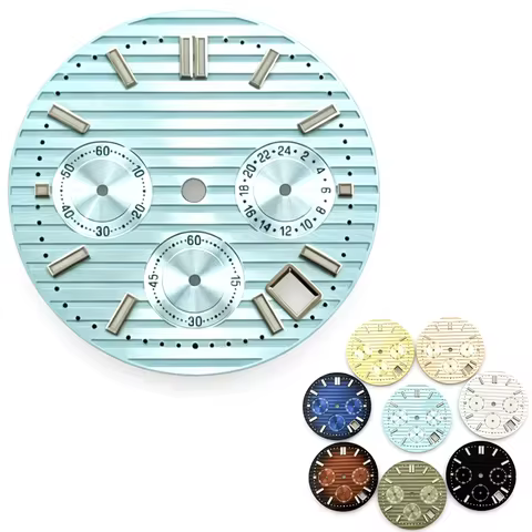 30.5mm VK63 Chronograph Watch Dial Date Window Speed Racer No Logo For Seiko PP Nautilus VK63 Quartz