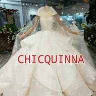 open pre order wedding dress gaun pengantin putih bahan import