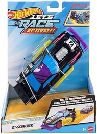 Hot Wheels Let's Race Activate! GT-Scorcher - Flames Activate as it Rolls! 1:32 Scale Toy Vehicle