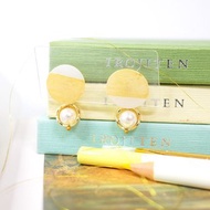 白金 手繪貼耳耳環 耳針/耳夾