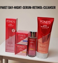 ponds age miracle anti aging day + night + retinol + serum + Cleanser / paket ponds age miracle