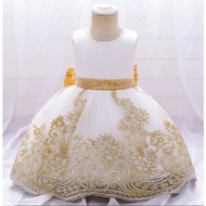 2022-1 Year Old Summer Embroidery 3-2 1 Year Old Birthday Dress For Baby Girl Clothes Princess Bow D