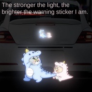 Bumper Stickers Cat and Mouse E-Bike Stickers Bumper Stickers Cartoon Reflective Warning Stickers Car Car Body Decoration Reflective Sticker Decorations iwCs