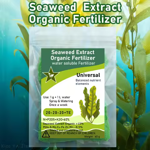 60g Seaweed Extract Organic Fertilizer Balanced Nutrient Elements In Water Soluble Fertilize 20-20-2