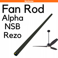 Long Ceiling Fan Rod Alpha NSB Rezo 1 2 3 4 Feet Matt Black Besi Kipas Pangjang 加长风扇铁