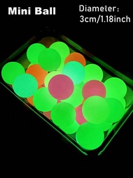 10入組1.18英寸發光彈跳球,迷你消壓玩具,適用於生日和假日派對禮物,隨機顏色發光彈跳球