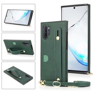 Samsung Galaxy Note 9 10 20 Plus 20 Ultra Wristband Leather Cases Card Solts Shockproof Phone Case Protection Cover Back Shell With Lanyard Strap Bracket Samsung Note9 Note10 Note20 Casing