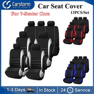 Universal Car Seat Cover Waterproof Car Three-Row Front And Back Seat Cover 13Pcs For 7-Seater Car
