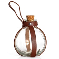 Halloween Cosplay Dark Cork Spherical Glass With Leather Belt Magic Potion Bottle