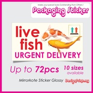 Koi Live Fish Packaging Fragile Sticker | Stiker Ikan Hidup Pembungkusan Kotak
