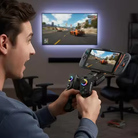 500mAh Wireless Game Gun PG-SW2257 For Switch/Switch 2 With Hall 3D Stick, Gyro,Rapid Fire,Vibration