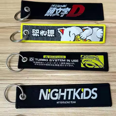 JDM Racing Keyring Embroidered Nylon Fabric Keychain Moto Keychain Car Key Tags for Nos Nightkids Ke