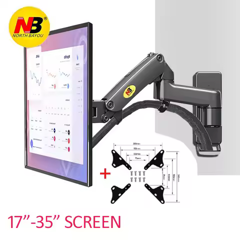 NB NEW F150 3-12KG long arm 17"-35" monitor TV wall mount screen aluminum gas spring air press TV wa