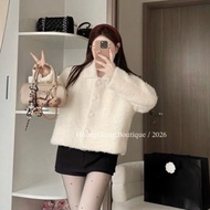 HUONG GIANG BOUTIQUE - “Celin Top” Ruffled collarJacket with wrapped buttons, TK winterJacket Korean