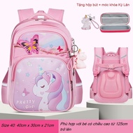 bag high quality waterproof anti-hunchback female primary school backpack, size 40cm - Free Unicorn 