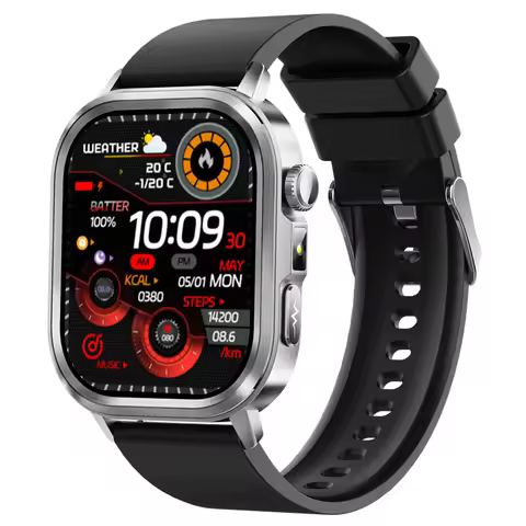 Smart Watch AMOLED Screen ET573 ECG Health Monitoring Men Outdoor Sports Fitness Flashlight BT Calli
