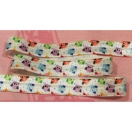 SALES 4 yards FOE Fold Over Elastic DIY RIBBON 15mm HairTies HeadBand OWL OWLS HOOTABLE WHITE