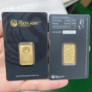 Non-magnetic 1oz/2.5g/5g/10g/20g/50g/100g Sealed packing Copper Gold Bar 24k Gold Plated Bullion min