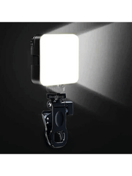 口袋式led自拍燈,適用於iphone Samsung Ipad手機或筆記本電腦,夾式圓環閃光填光視頻照片拍攝燈
