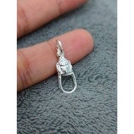 Crab Claw Spring 92.5% Pure Silver Elephant Head Cannot Be Rotated