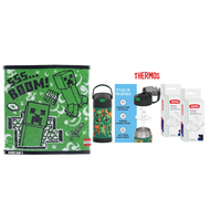 Minecraft - 日本 Minecraft 手巾套裝 + 美國 Thermos 不鏽鋼真空兒童保溫吸管水壺 + 吸管替換配件 (4 件裝)