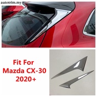 ABS Chrome Rear Triangle Window Spoiler Wing Stripes Decoration Cover Trim For Mazda CX-30 2020 2021