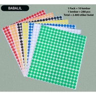 MERAH HIJAU DOT STICKER LABEL ROUND COMPLETE COLOR 10mm 1cm Red yellow green biru ORANGE pink - COLO