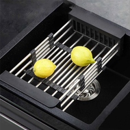 2X Adjustable Stainless Steel Sink Dish Rack Dish Holder Kitchen Sink Storage Rack Dish Draining Rac