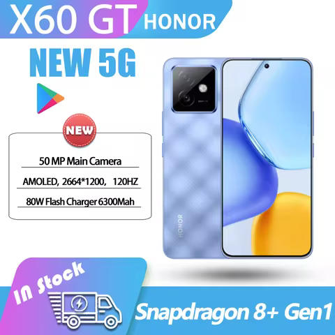 Original Honor X60GT 5G Snapdragon 8+ Gen1 6.7 Inches 1.07 Billion Colors AMOLED 120Hz 6300mAh 80W S