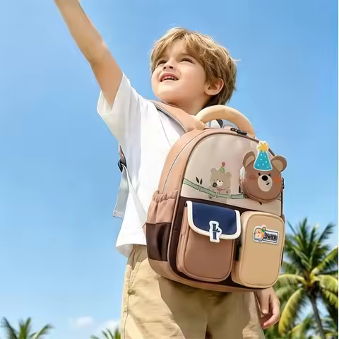 Cartoon Bear School Bag Ergonomic Children's Backpack Cute Rabbit Backpacks Kindergarten School Bags