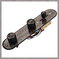 [M G L O] 3 Way Switch Loaded Guitar Control Plate for  Guitar Black