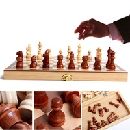 Natural wooden chess set