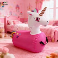chulisia Kid Bouncy Unicorn Toy Inflatable Riding Hopping Toy for Game Outdoor Yard